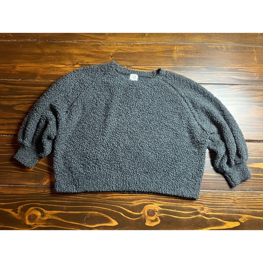 Peyton Jensen Sweater, Women's Size Medium, Black, Cropped, Half Sleeve
